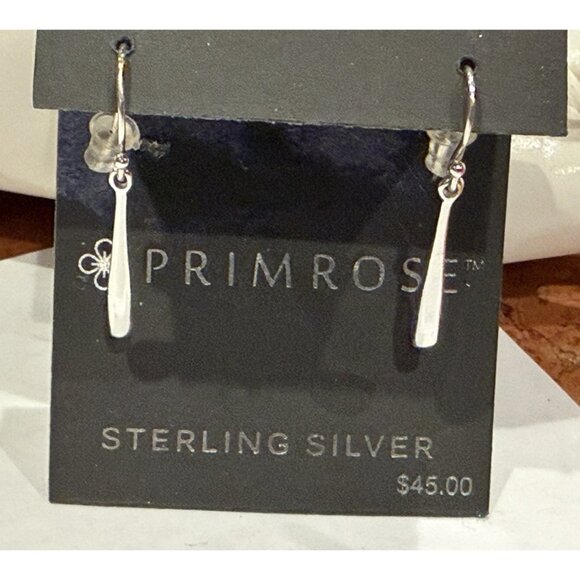 Primrose Jewelry - PRIMROSE LONG WATER DROPLET TEARDROP 925 STERLING SILVER DANGLE EARRINGS NEW NWT